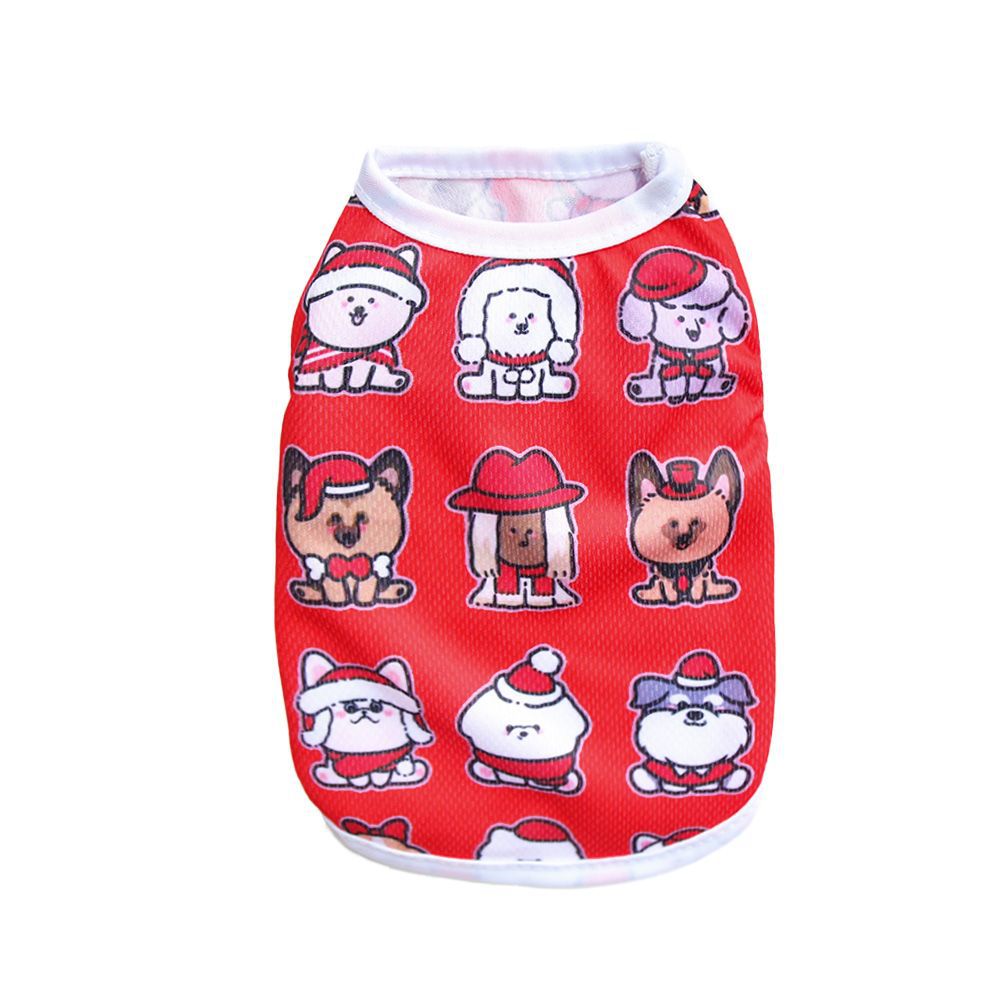 HKM-9627709 Festive Limited Edition Pet Vest - Short Style for Small Dogs and Cats, Unisex, Multiple Christmas Designs