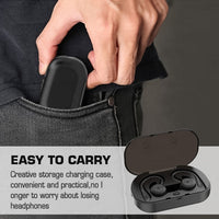 HKM-962771 Mini Bluetooth Headset with Stereo Sound and Multi-Point Connection - 20m Range, 5h Talk Time, Rechargeable Battery
