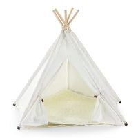 HKM-9628093 Detachable and Washable Canvas White Pet Tent with Plush Pad and Accessories