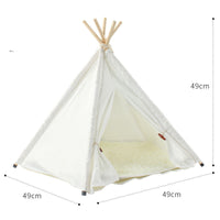 HKM-9628093 Detachable and Washable Canvas White Pet Tent with Plush Pad and Accessories