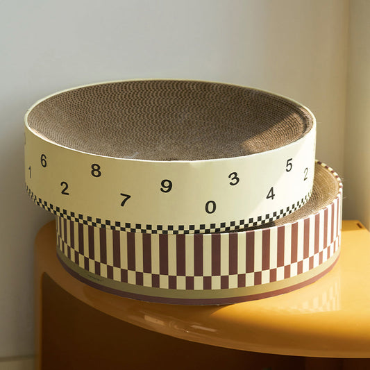 HKM-9629245 Cat Scratch Board - Durable Corrugated Cardboard with Striped and Number Patterns, 41x10cm