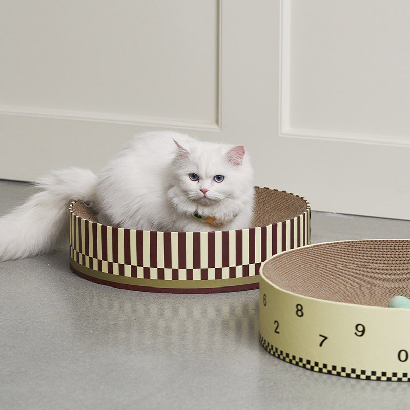 HKM-9629245 Cat Scratch Board - Durable Corrugated Cardboard with Striped and Number Patterns, 41x10cm