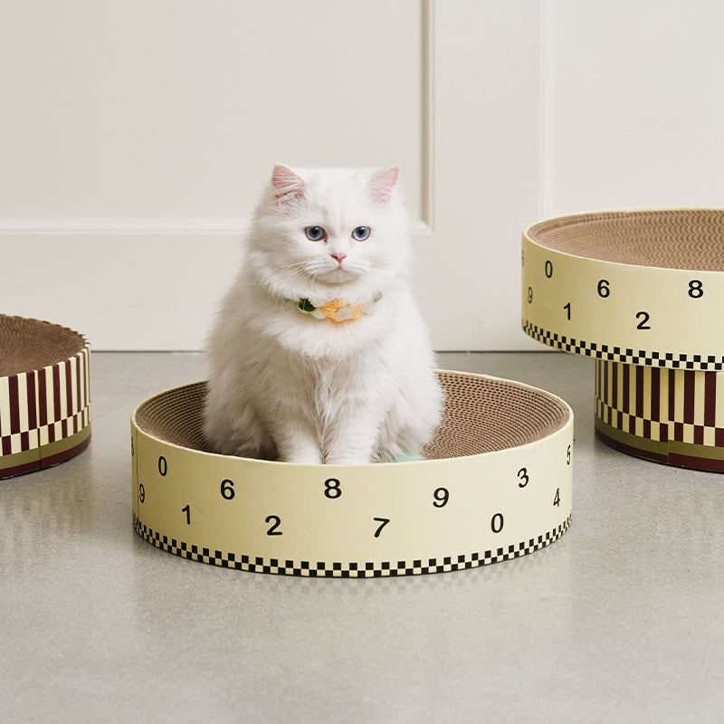 HKM-9629245 Cat Scratch Board - Durable Corrugated Cardboard with Striped and Number Patterns, 41x10cm