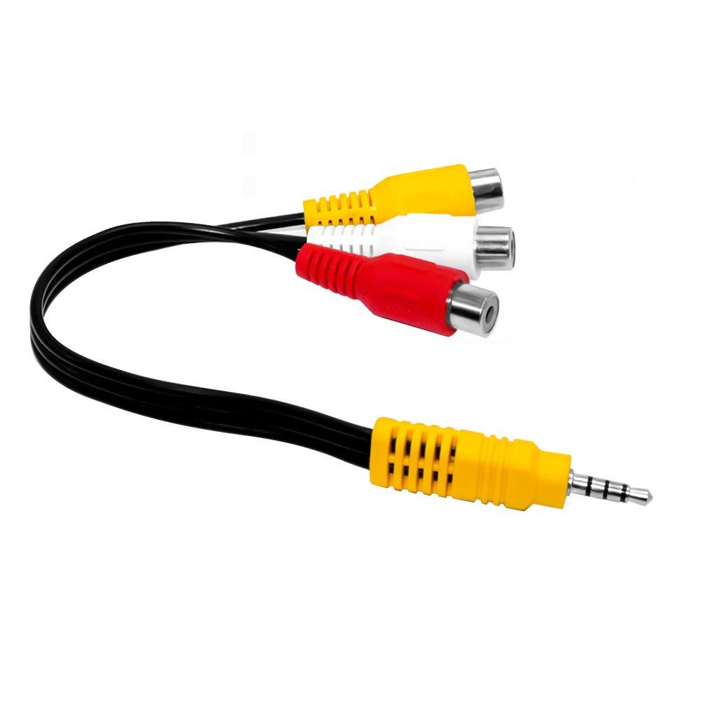 HKM-962963 3.5mm Female to RCA Video Audio Cable with 18mm Extension Head, Suitable for Set-Top Box Connection