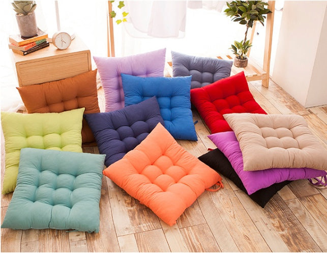HKM-962963 Solid Color Dining Chair Cushion - Modern Polyester Seat Cushion for Comfort and Style