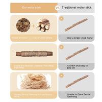 HKM-9629885 Durable Bamboo Cat Molar Stick for Oral Health, Tartar Removal, Large Pack Options Available