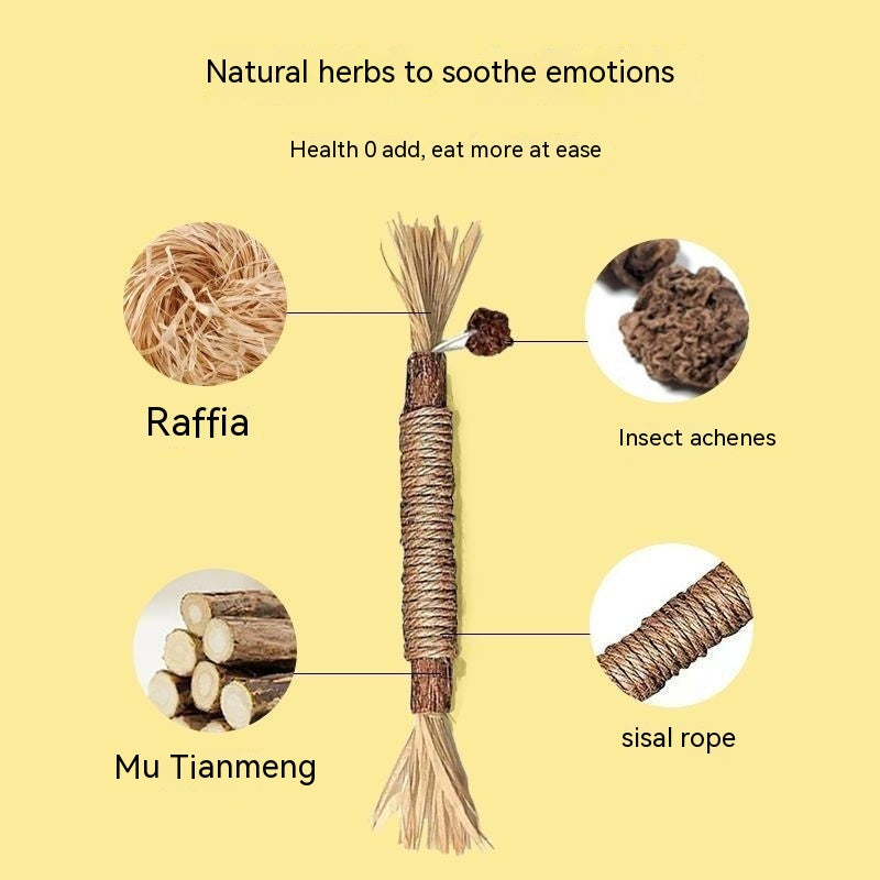 HKM-9629885 Durable Bamboo Cat Molar Stick for Oral Health, Tartar Removal, Large Pack Options Available
