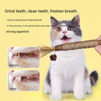 HKM-9629885 Durable Bamboo Cat Molar Stick for Oral Health, Tartar Removal, Large Pack Options Available