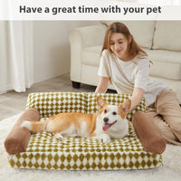 HKM-9630525 Cozy Cat and Dog Sofa Bed with Non-Slip Bottom and Washable Cover for Small Pets