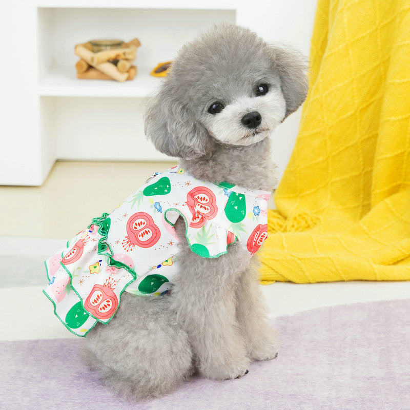 HKM-9631421 Casual Teddy Bear Style Skirt for Pets - Polyester, Available in White and Pink