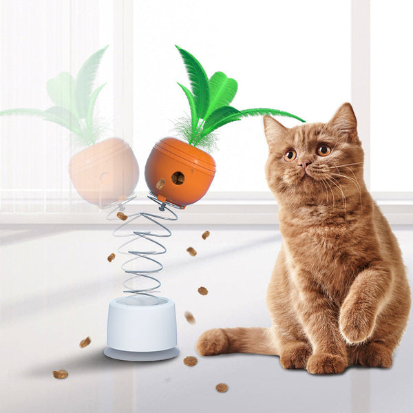 HKM-9632829 Interactive Carrot Shaped Cat Toy for Educational Food Dispensing and Stress Relief