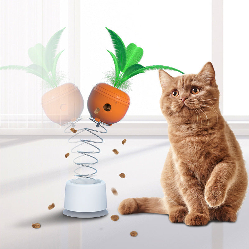 HKM-9632829 Interactive Carrot Shaped Cat Toy for Educational Food Dispensing and Stress Relief