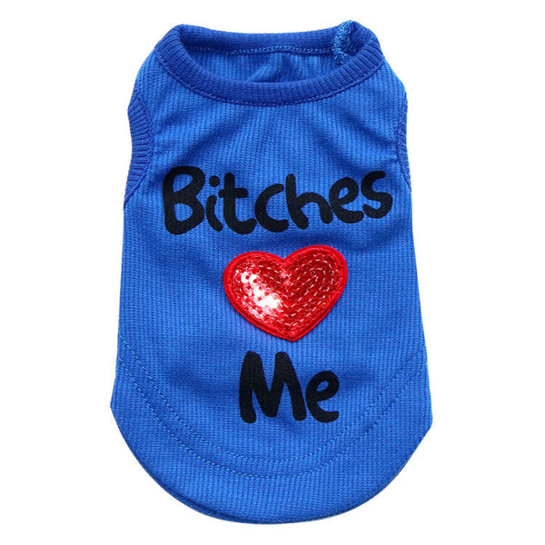 HKM-9633213 Pretty Girls Love My Pet Casual Vest for Cats and Dogs in Multiple Colors and Sizes