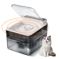 HKM-9634877 Wireless Charging Stainless Steel Automatic Cat Water Fountain with Dual Flow Modes