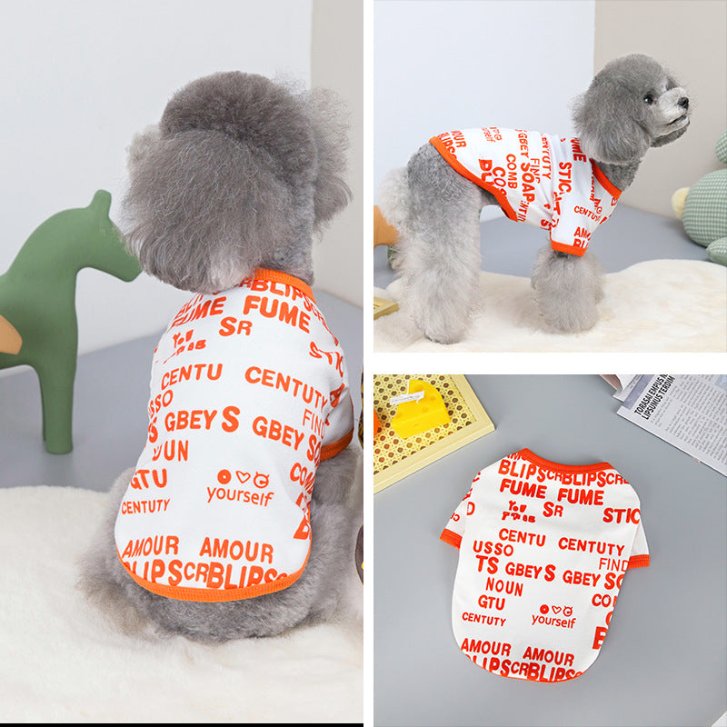 HKM-9635389 Stylish Cotton-Polyester Round Neck T-Shirt for Dogs in Various Sizes