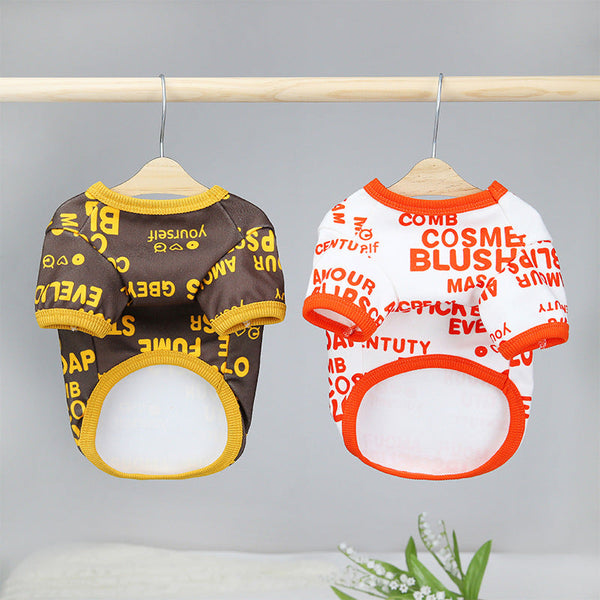 HKM-9635389 Stylish Cotton-Polyester Round Neck T-Shirt for Dogs in Various Sizes