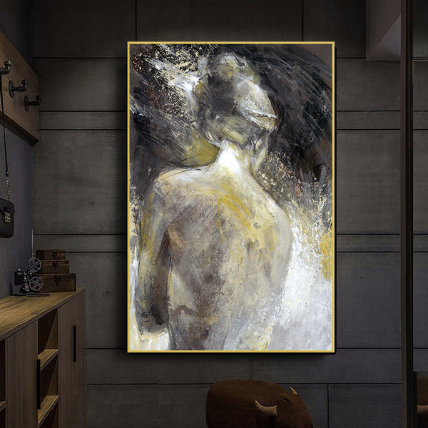 HKM-963731 Abstract Oil on Canvas Decorative Art Poster – Frameless Design with Water-Based Ink