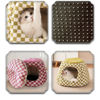 HKM-9638845 Cozy Closed Cat House for Small Dogs and Cats - Winter Warm Flannel & Cotton Design