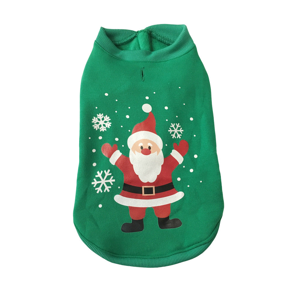 HKM-9639229 Winter-Themed Cotton Pet Clothes for Dogs – Snowman, Santa, and Christmas Styles