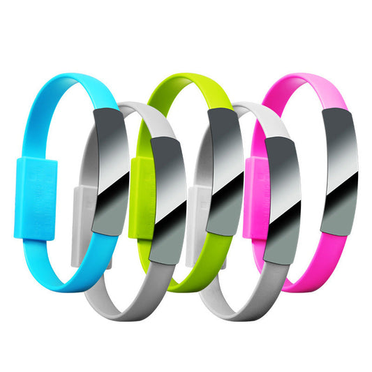 HKM-963923 Silicone USB Charging Bracelet Data Cable - Short and Flexible