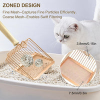 HKM-9640253 Metal Cat Litter Scoop with Wooden Handle for Effective Poop Sifting and Litter Box Maintenance