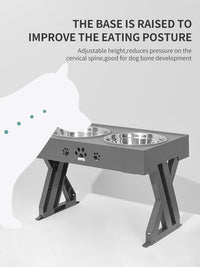 HKM-9640765 Folding Pet Feeder Dog Bowl - Lightweight Stainless Steel & Plastic Design