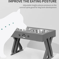 HKM-9640765 Folding Pet Feeder Dog Bowl - Lightweight Stainless Steel & Plastic Design
