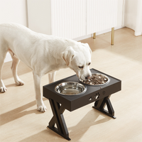 HKM-9640765 Folding Pet Feeder Dog Bowl - Lightweight Stainless Steel & Plastic Design