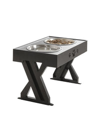 HKM-9640765 Folding Pet Feeder Dog Bowl - Lightweight Stainless Steel & Plastic Design