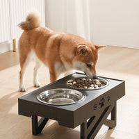HKM-9640765 Folding Pet Feeder Dog Bowl - Lightweight Stainless Steel & Plastic Design