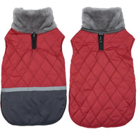 HKM-9641149 Reversible Plush Lapel Pet Jacket with Waterproof Fabric and Reflective Stripes
