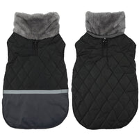 HKM-9641149 Reversible Plush Lapel Pet Jacket with Waterproof Fabric and Reflective Stripes