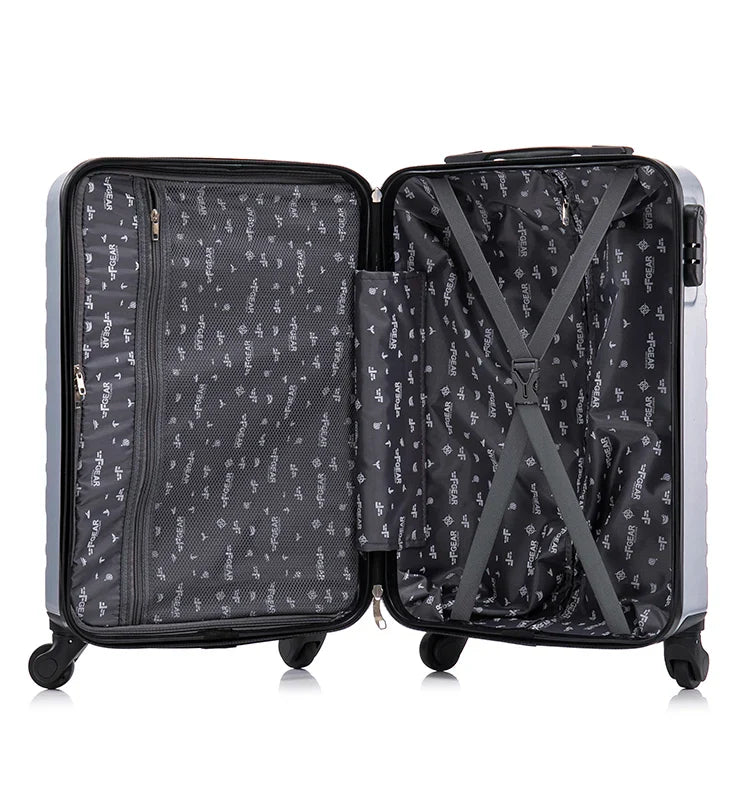 HKM-964115 ABS Hard Shell Trolley Suitcase Set - 20/24/28 Inch, Spacious Travel Luggage Collection