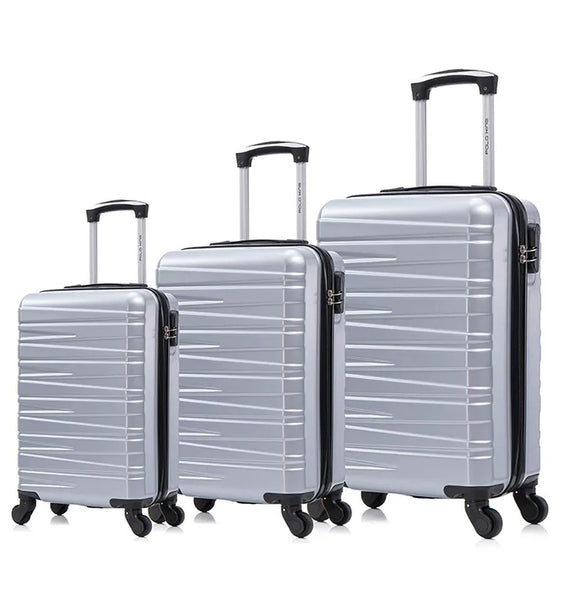 HKM-964115 ABS Hard Shell Trolley Suitcase Set - 20/24/28 Inch, Spacious Travel Luggage Collection