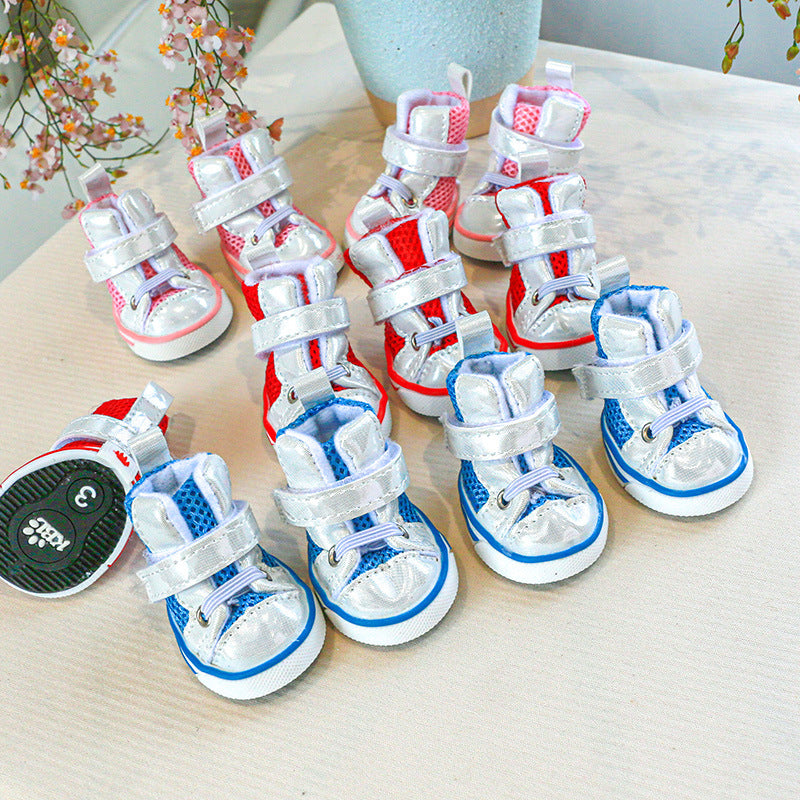 HKM-9641405 Dog and Cat Snow Boots - Warm Durable Denim Winter Shoes for Pets (4PCS)