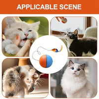 HKM-9642045 Interactive Plush Mouse Cat Toy Ball in Blue and Orange – 8.5cm Size and 140g Weight