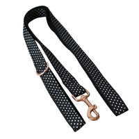 HKM-9642557 Black Polka Dot Dog Collar and Leash Set for Small to Extra Large Dogs
