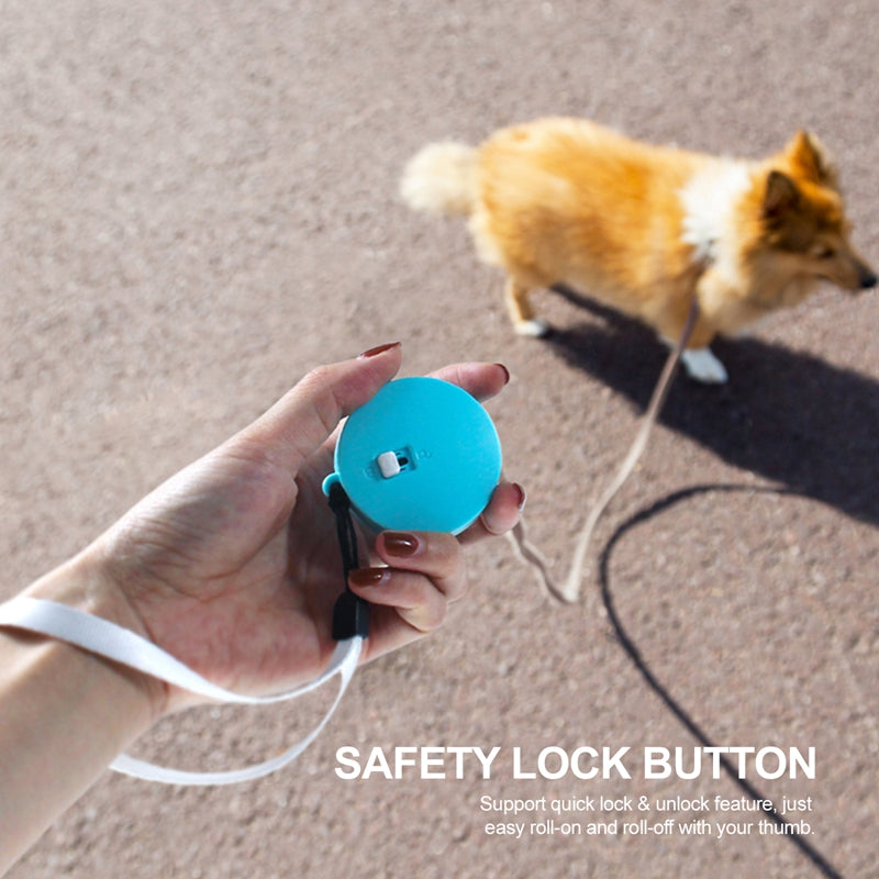 HKM-9644349 Automatic Mini Portable Dog Leash with 2M Flexible Rope for Outdoor and Travel Use