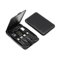 HKM-964435 Multi-Function Business Card Case with Data Cable: USB, 8PIN, Micro USB, Type-C, 0.2M Length