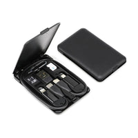 HKM-964435 Multi-Function Business Card Case with Data Cable: USB, 8PIN, Micro USB, Type-C, 0.2M Length