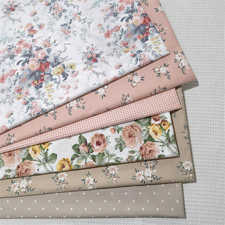 HKM-964563 Large Flower Peony Rose Cotton Twill Fabric for Bedding and Clothing, 100% Cotton, 160cm Wide, 10M Length