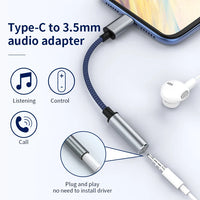 HKM-964627 USB-C to 3.5mm Headphone Jack Adapter for Samsung S20 and Note 10 Audio Connection