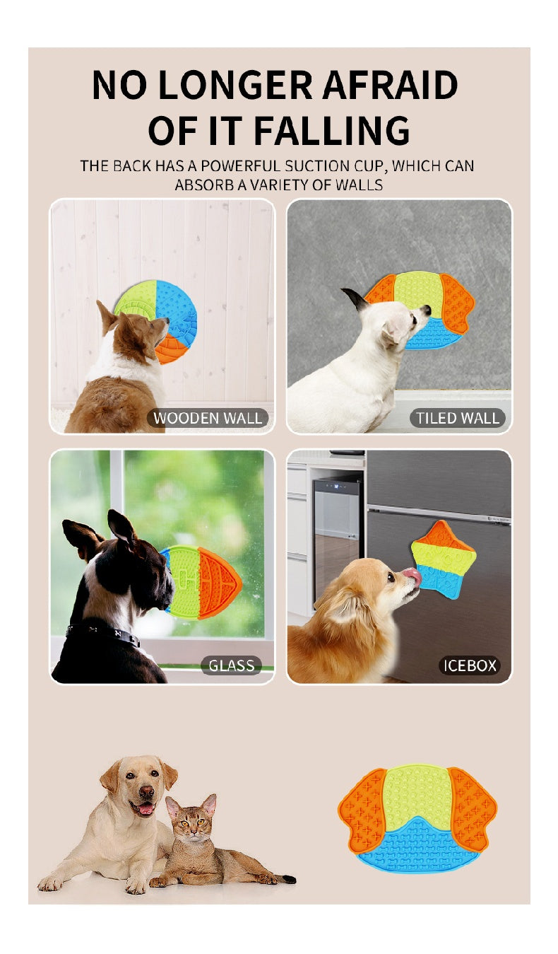 HKM-9646525 Pet Food Plate with Suction Cup and Scraping Function for Easy Cleanup