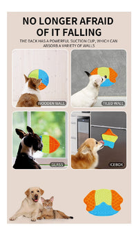 HKM-9646525 Pet Food Plate with Suction Cup and Scraping Function for Easy Cleanup