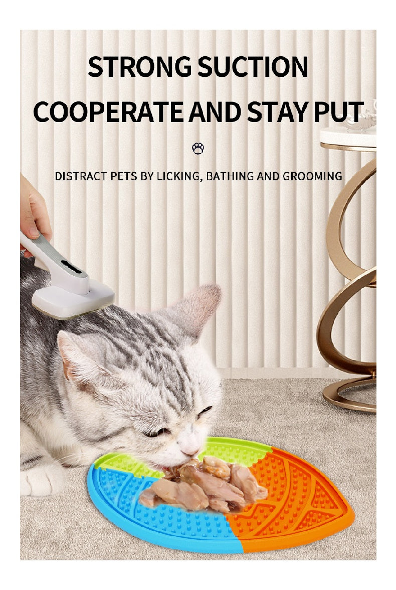 HKM-9646525 Pet Food Plate with Suction Cup and Scraping Function for Easy Cleanup