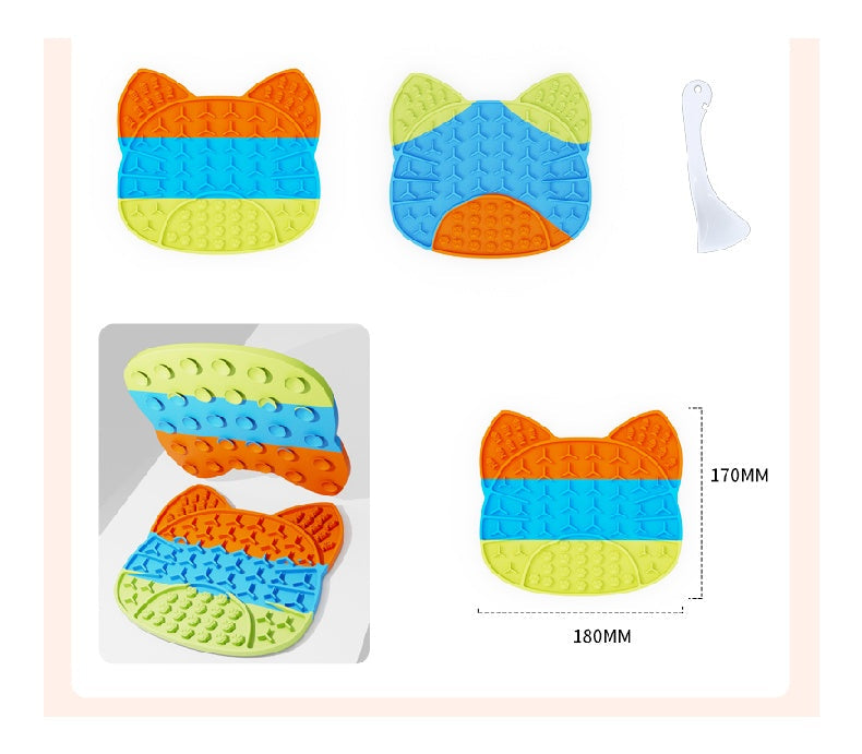 HKM-9646525 Pet Food Plate with Suction Cup and Scraping Function for Easy Cleanup