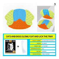 HKM-9646525 Pet Food Plate with Suction Cup and Scraping Function for Easy Cleanup