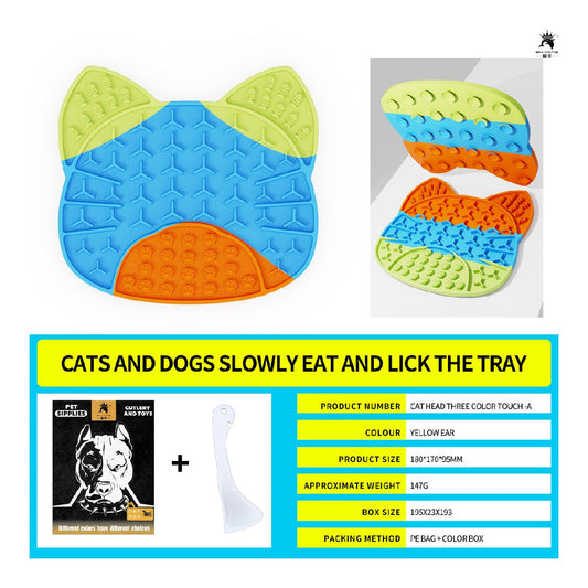 HKM-9646525 Pet Food Plate with Suction Cup and Scraping Function for Easy Cleanup