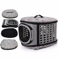 HKM-9646781 Foldable EVA Pet Carrier Bag for Cats - Portable Outdoor Travel Backpack, Available in Black, Pink, Champagne, and Grey