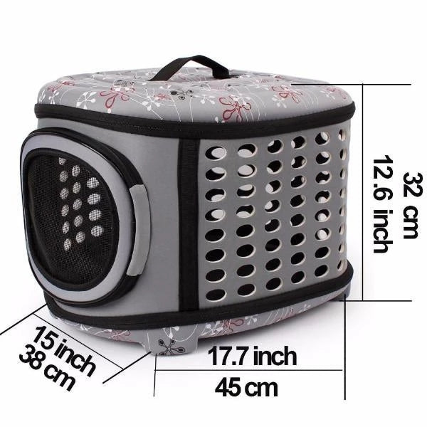 HKM-9646781 Foldable EVA Pet Carrier Bag for Cats - Portable Outdoor Travel Backpack, Available in Black, Pink, Champagne, and Grey